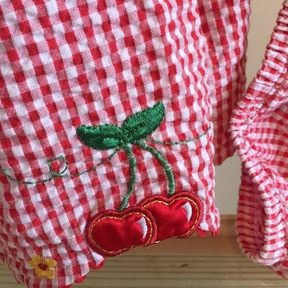 YOUNGLAND Red & White 2 Pc. Checkered Dress. P/A1061/3 - Picture 2 of 6